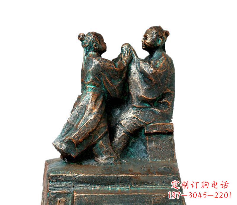 佛山校园古代孔融让梨人物铜雕