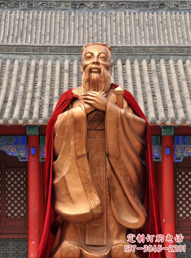 佛山校园古代名人孔子铜雕