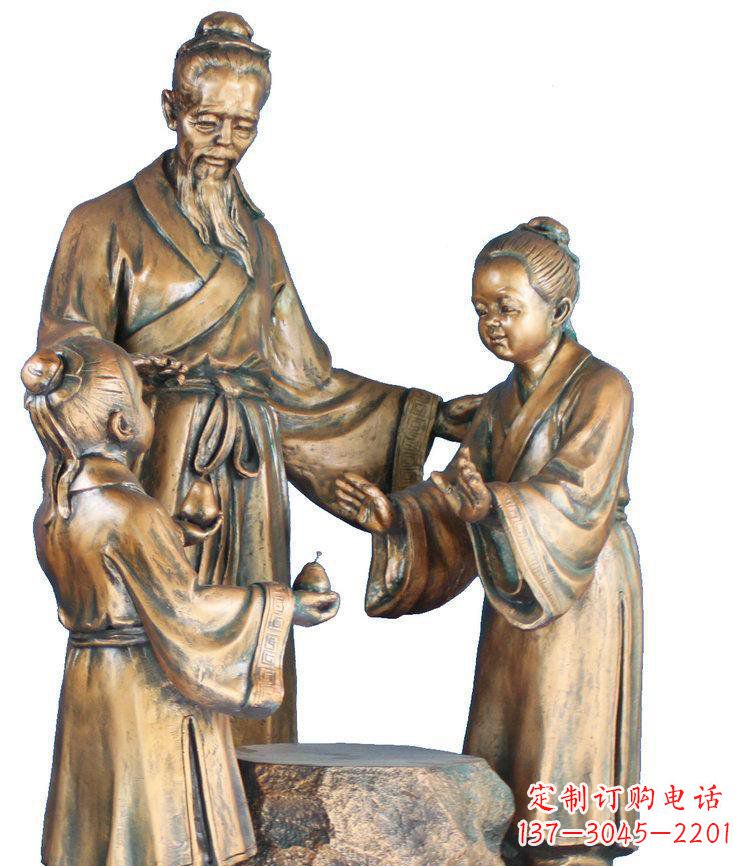 佛山校园孔融让梨景观铜雕