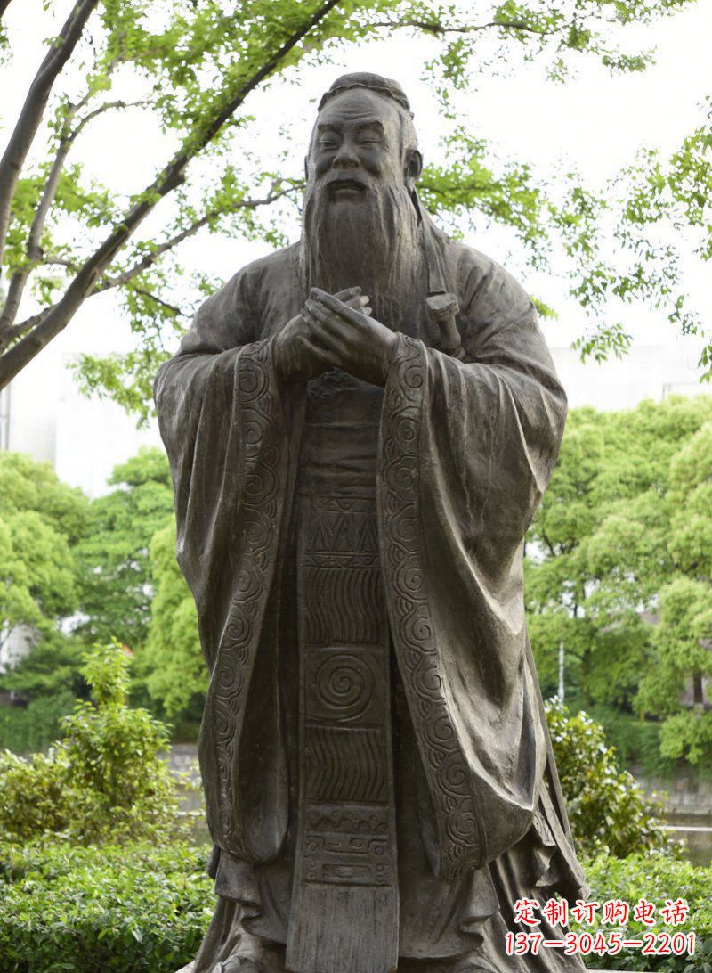 佛山校园孔子行教像铜雕 (2)