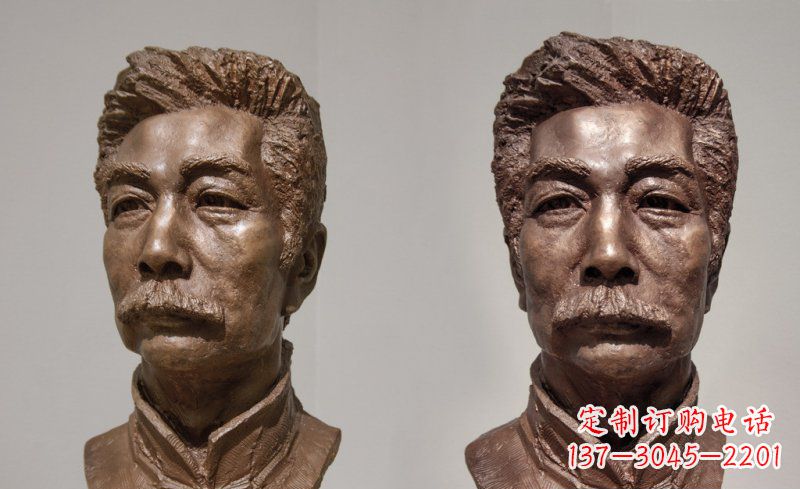 佛山校园鲁迅头像名人铜雕