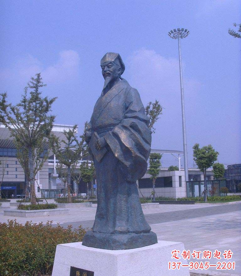 佛山校园陆游名人铜雕