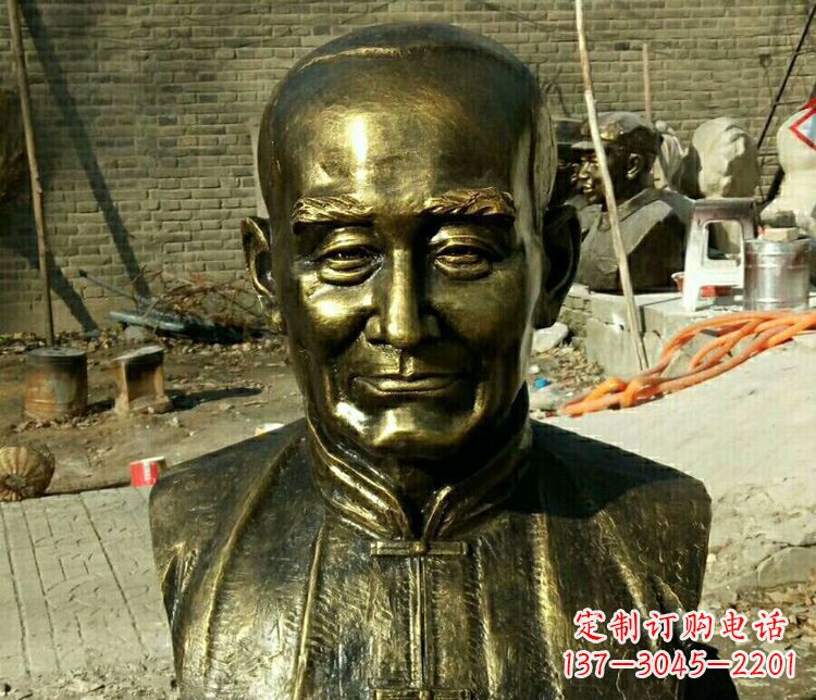 佛山校园名人叶圣陶胸像铜雕