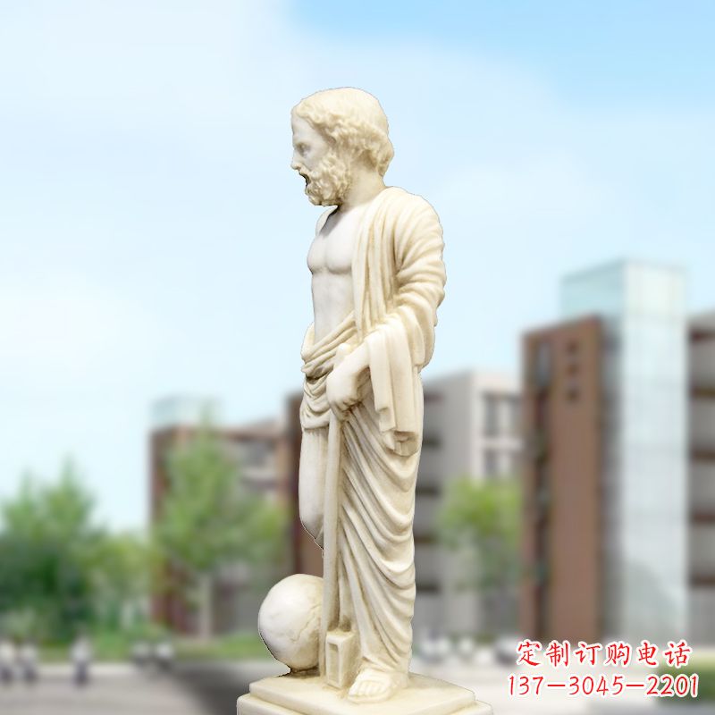 佛山校园名人著名物理学家阿基米德石雕塑像
