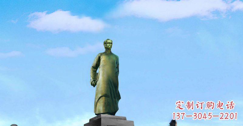 佛山校园朱自清近代名人铜雕