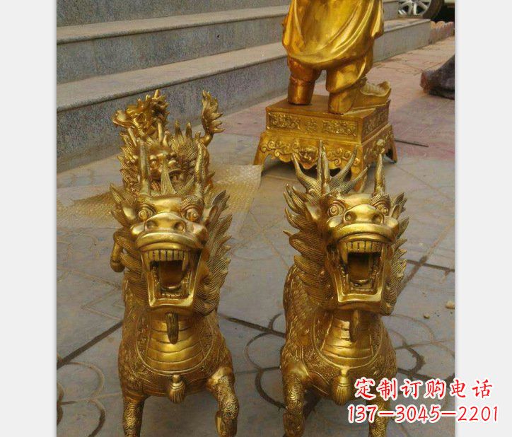 佛山银行铜雕麒麟雕塑