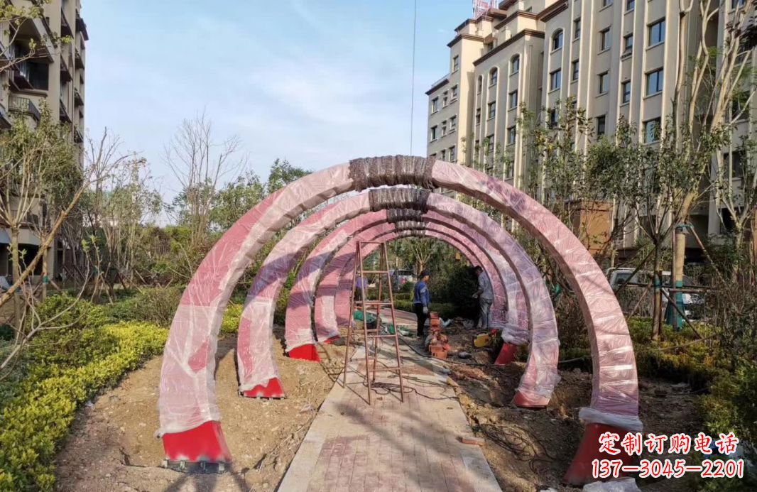 佛山园林不锈钢拱门景观雕塑