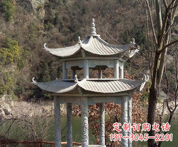 佛山园林仿古双层石雕凉亭