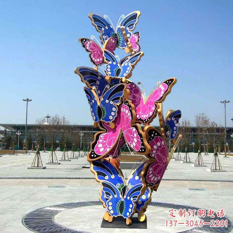佛山园林广场蝴蝶不锈钢动物景观雕塑