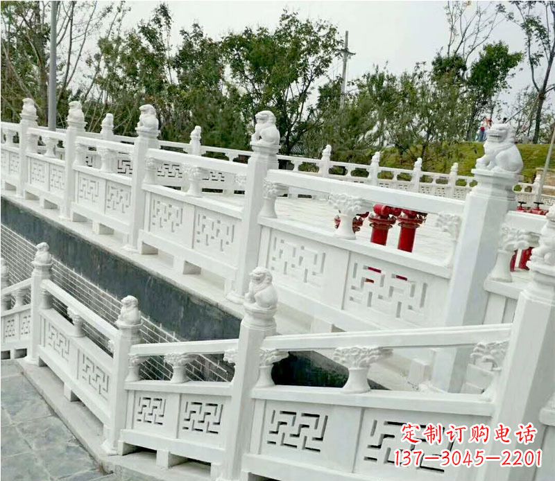 佛山园林汉白玉栏板景观石雕 (2)