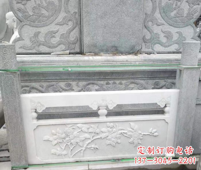 佛山园林汉白玉石浮雕栏板 (3)