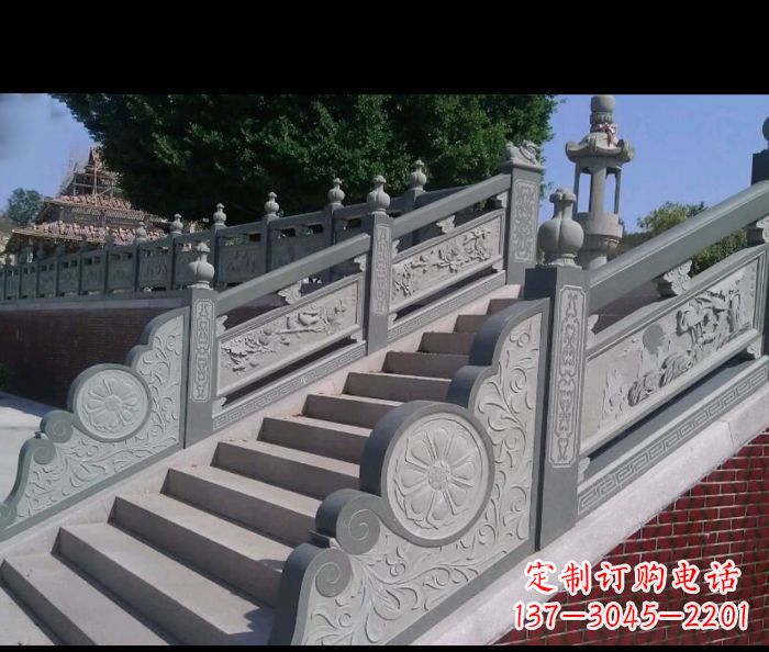 佛山园林景观大理石栏板雕塑 (4)