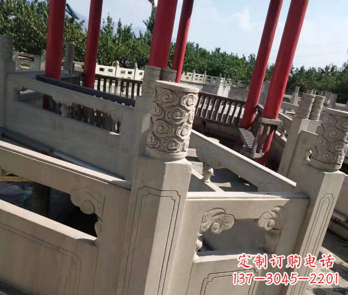 佛山园林景观大理石桥栏板石雕 (3)