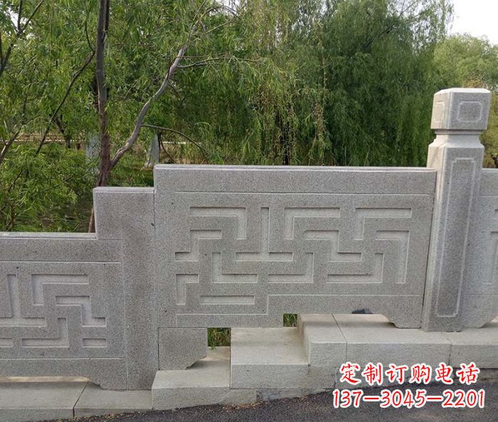 佛山园林景观大理石桥栏板石雕 (7)