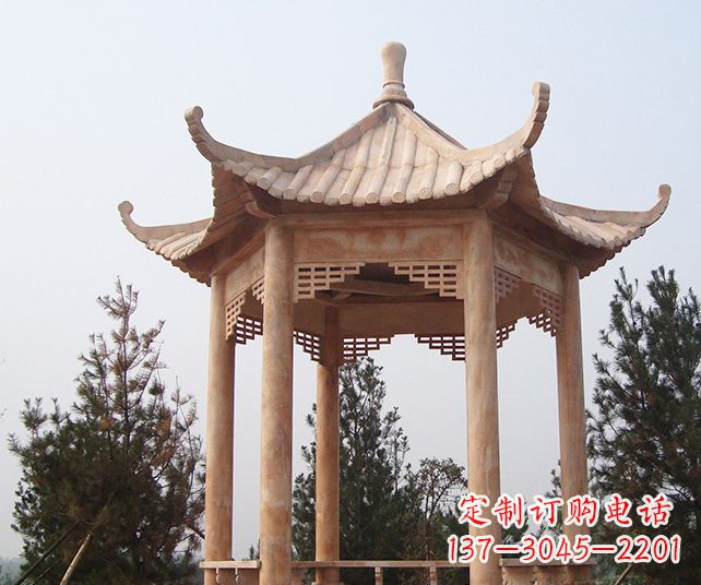 佛山园林景观单层石雕凉亭 (3)