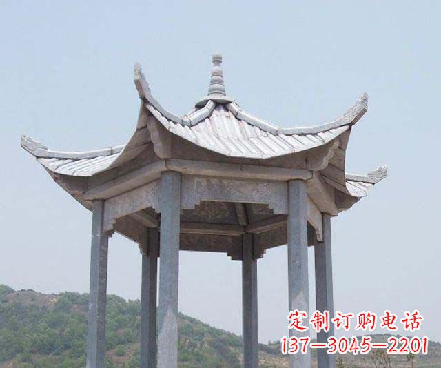 佛山园林景观单层石雕凉亭 (2)