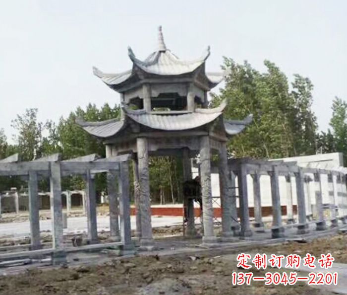 佛山园林景观多层凉亭石雕 (2)