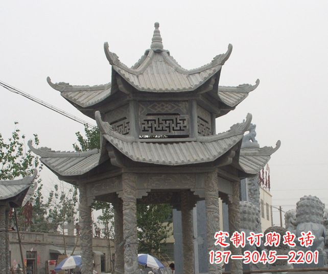 佛山园林景观仿古石雕凉亭 (2)