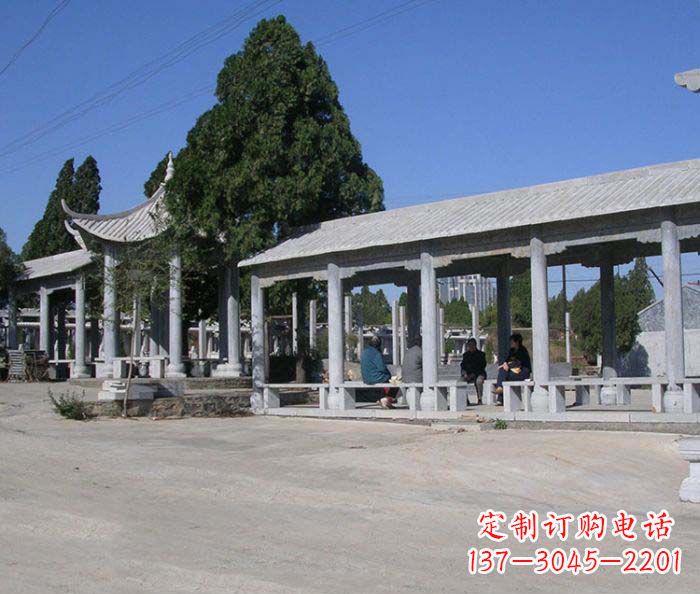 佛山园林景观仿古石雕长廊凉亭 (2)