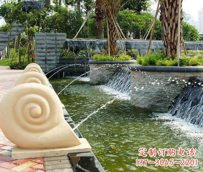 佛山园林景观蜗牛喷泉石雕