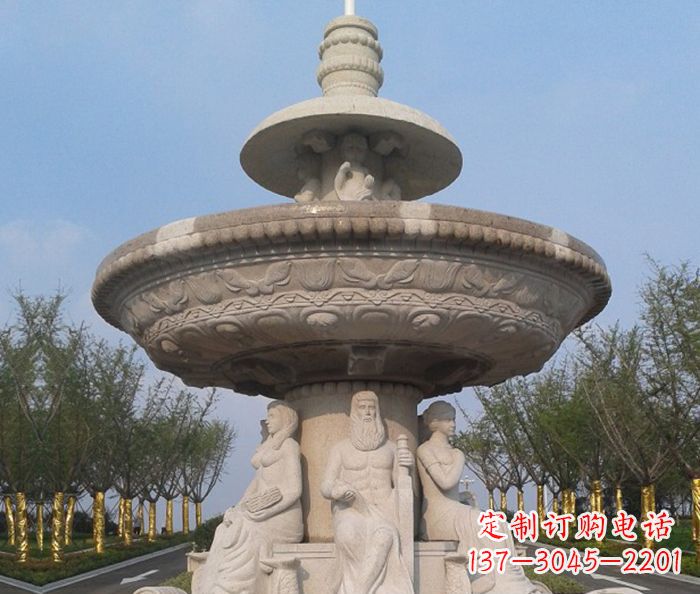 佛山园林景观西方人物喷泉石雕 (2)