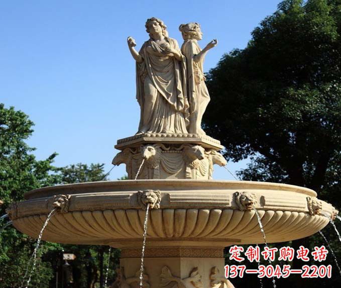 佛山园林景观西方人物喷泉石雕