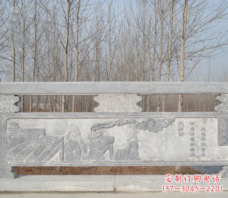 佛山园林石浮雕栏板景观石雕 (3)