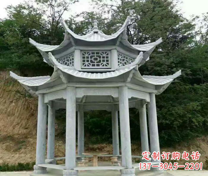 佛山园林双层凉亭石雕 (2)