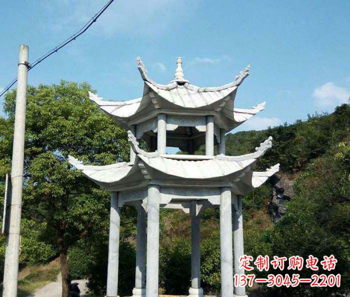佛山园林双层凉亭石雕