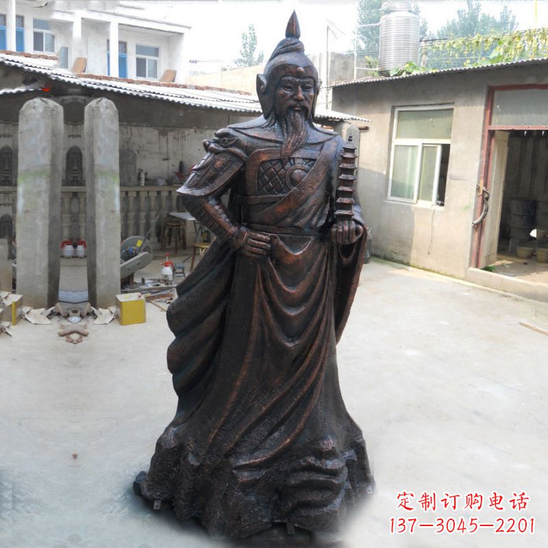 佛山战神托塔天王李靖铸铜雕塑