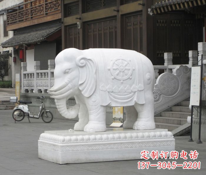 佛山招财动物汉白玉大象石雕