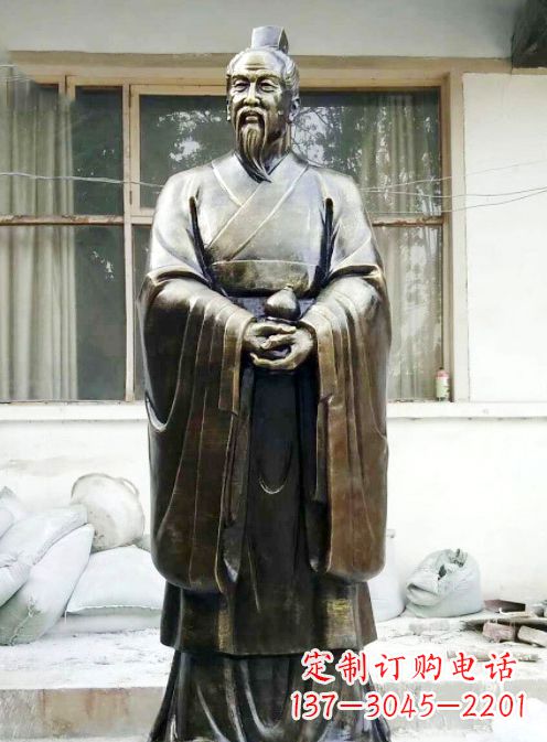 佛山中国古代名医扁鹊铸铜雕像半身像