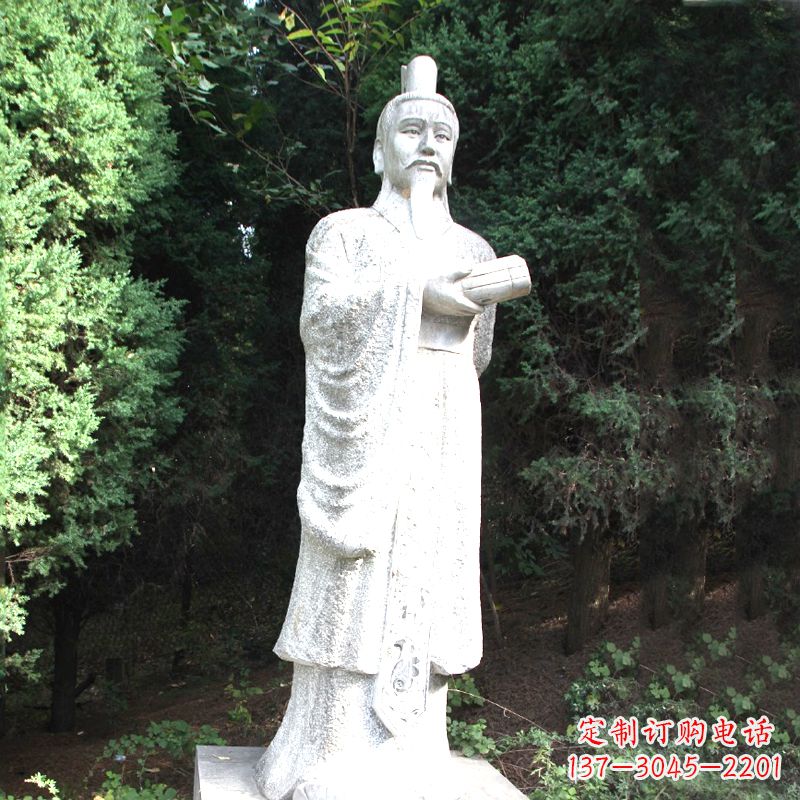 佛山中国古代著名帝王汉文帝刘恒汉白玉石雕塑像