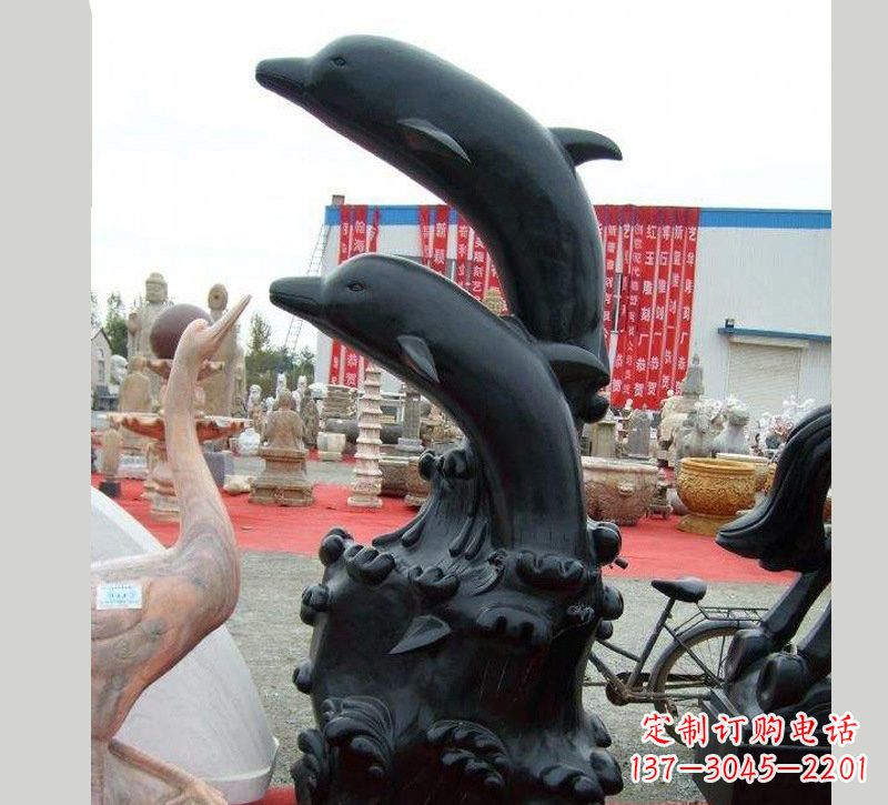 佛山中国黑海豚石雕