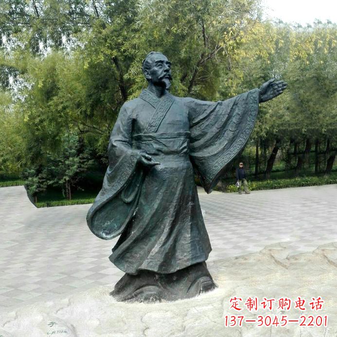 佛山中国历史名人战国时期儒家学派的代表人物荀子铜雕像