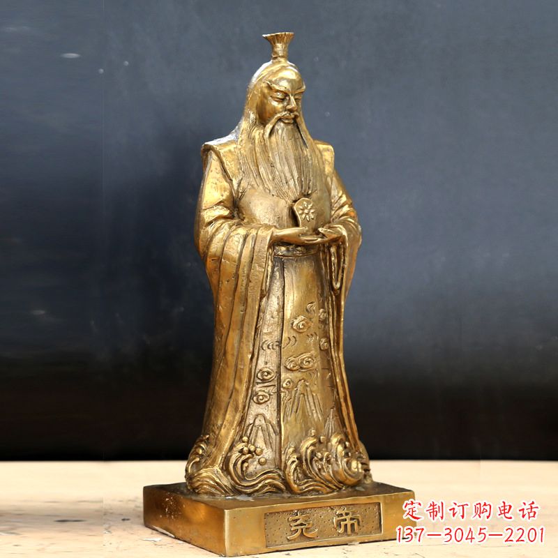 佛山中国上古时期部落联盟首领尧帝铸铜雕像