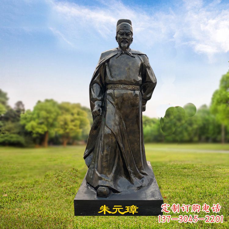 佛山朱元璋玻璃钢仿铜雕塑