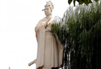 佛山虞姬砂岩石雕-景区园林古代人物著名美女雕像