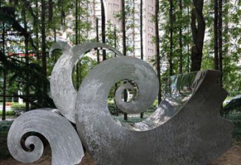 佛山园林不锈钢海浪抽象雕塑