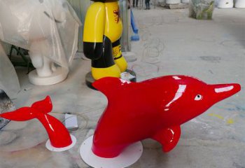佛山园林广场创意海豚入水出水雕塑摆件