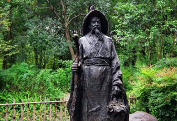 佛山中国古代著名文学家东晋田园诗人陶渊明铜雕塑像