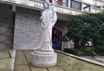 佛山中国历史名人古代美女王昭君弹琵琶石雕像