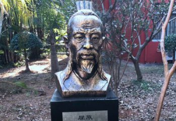 佛山中国历史名人战国时期著名爱国诗人屈原铸铜头像雕塑