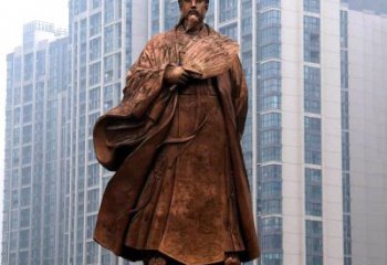 佛山诸葛亮城市景观铜雕像-中国古代著名人物三国谋士卧龙先生雕塑