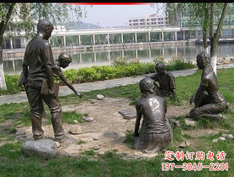 佛山铸铜老师和学生雕塑