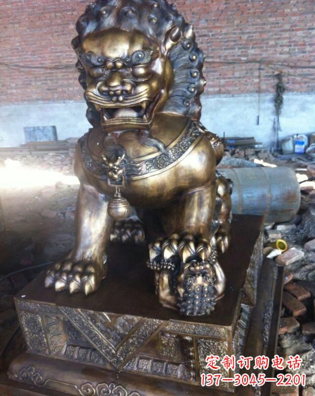 佛山铸铜母子狮子雕塑