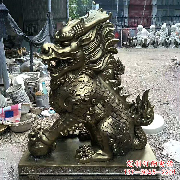 佛山铸铜麒麟雕塑