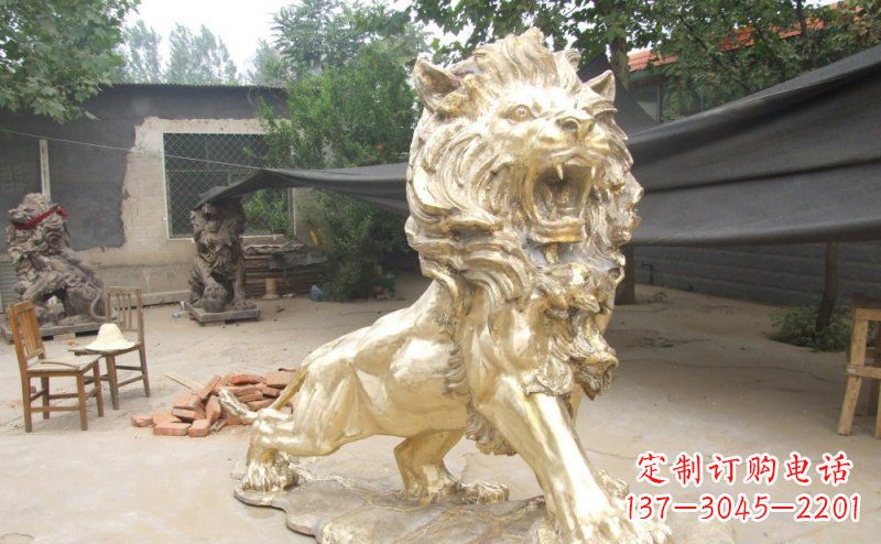 佛山铸铜狮子铜雕 (3)