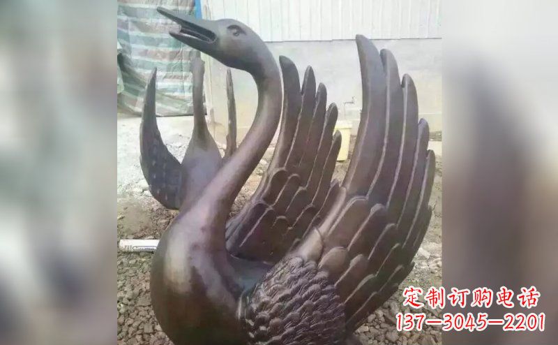 佛山铸铜天鹅铜雕