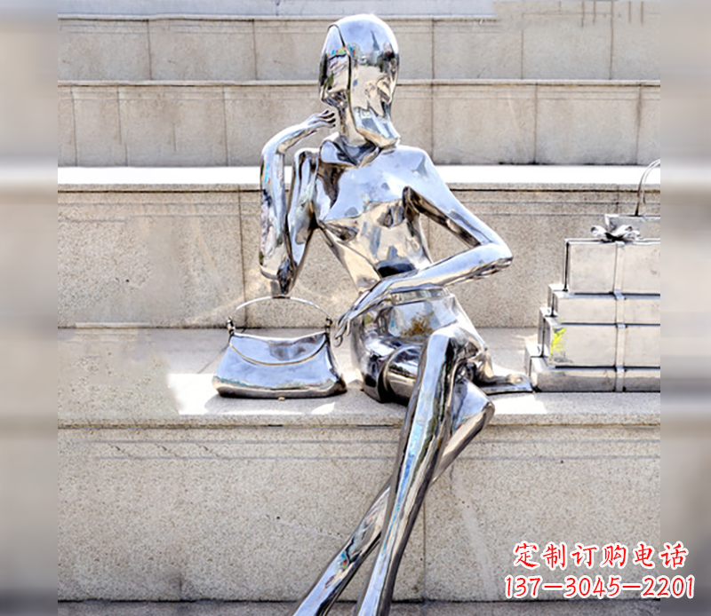 佛山不锈钢美女购物造型